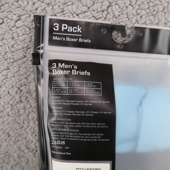 Athletic Works Men's Performance Boxer Briefs 3-Pack Size S Black Gray Blue - Picture 7 of 8